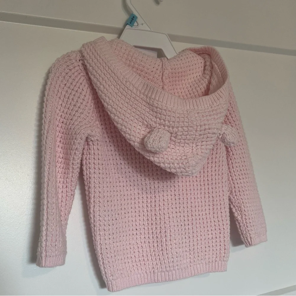 NWT Carter's Light Pink Baby Sweater with Bear Ears
